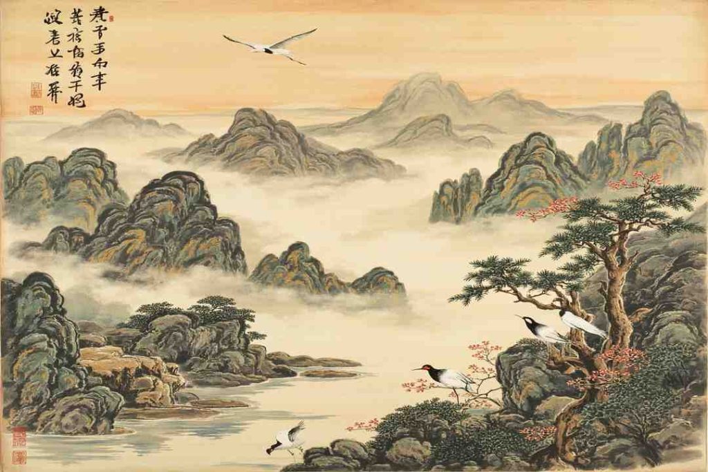 poem interpretation example landscape scroll