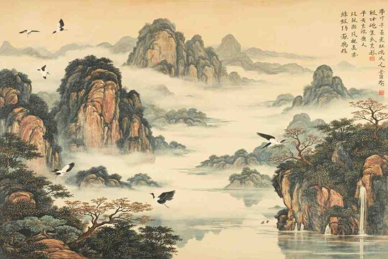tang dynasty culture landscape scroll