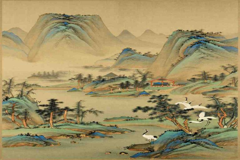 poets of the tang dynasty landscape scroll