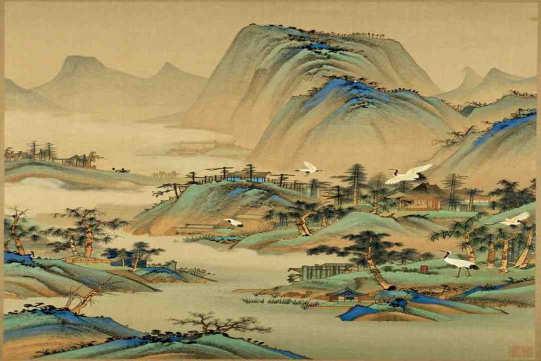 tang poets landscape scroll