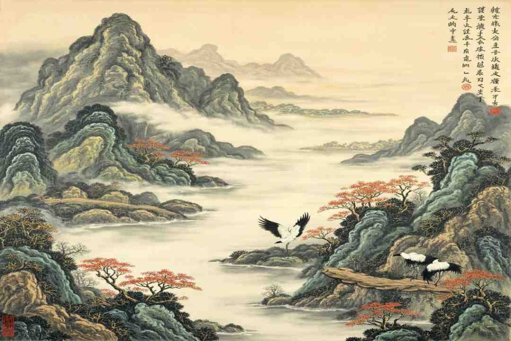 chinese poetry worksheets landscape scroll