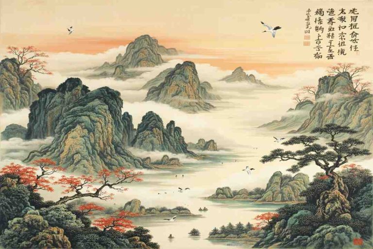 du fu poems landscape scroll