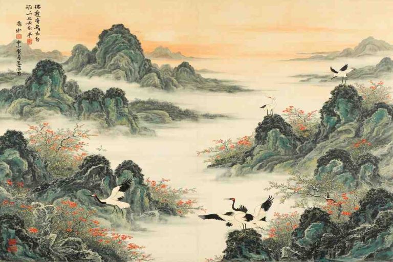 li bai poems landscape scroll