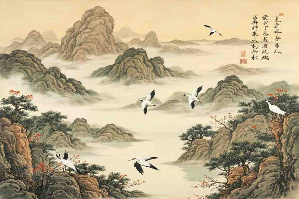tang poetry for students landscape scroll