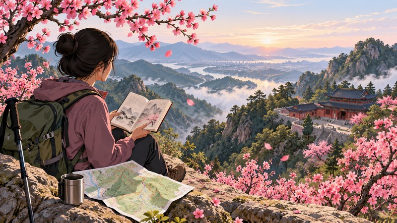 Reader or classroom context for understanding Bai Juyi Peach Blossom at Dalin Temple Meaning: Season and Translation