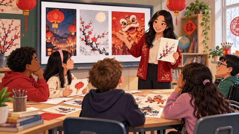 Main scene illustrating How to Build Chinese New Year Poetry Lesson Plans