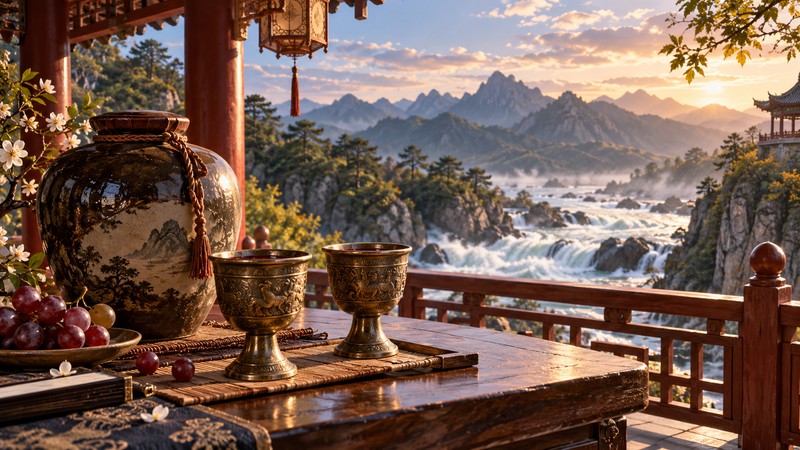 Key imagery and setting for Li Bai Bring in the Wine Poem Meaning: Time, Wine, and Translation