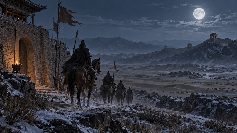 Main scene illustrating Wang Changling Out of the Frontier Poem Meaning: Images and Translation Notes