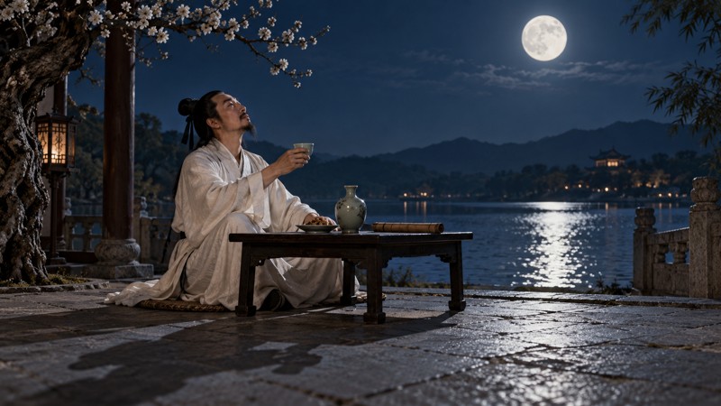 What Drinking Alone by Moonlight Means in Tang Poetry - opening context