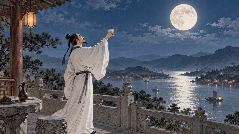 Li Bai: The Immortal Poet Who Drank with the Moon - poem scene
