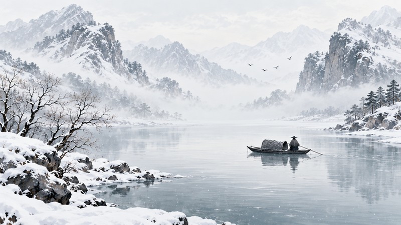 Liu Zongyuan River Snow Poem Meaning: Winter Image and Translation Notes - central imagery