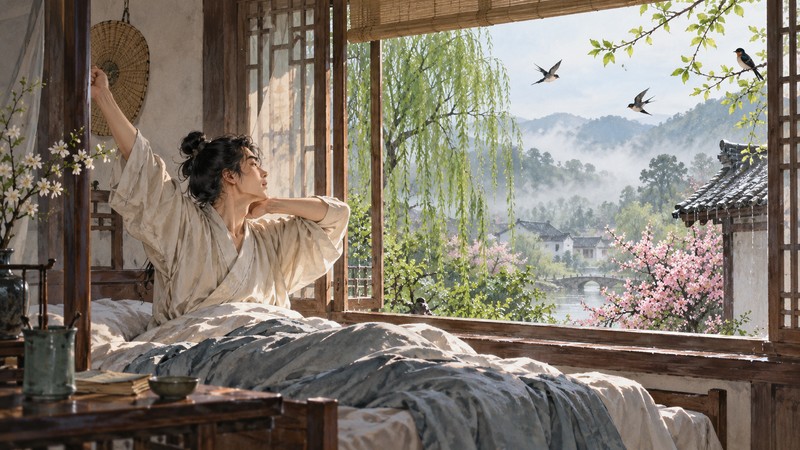 Meng Haoran Spring Morning Poem Meaning: Spring Sound and Translation Notes - poem scene