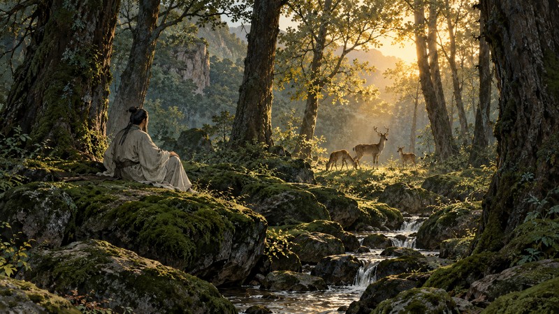 Wang Wei Deer Park Poem Meaning: Empty Mountain and Translation Notes - central imagery